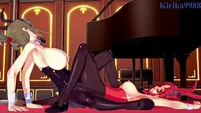 festenia muse, chitose kisaragi, and sagiri sakurai in a hentai scene.