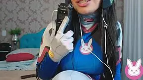 ASMR Roleplay with Cosplay DVA Overwatch Gamer Girl. My Brazilian Amiga Gets So Naughty With Big Tits! 😍