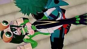 Tsuyu Asui And Mt Lady Fuck Izuku Midoriya Hard