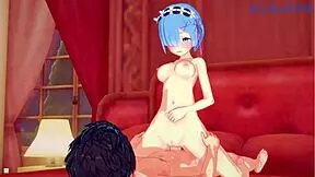 Rem and Ram with Subaru Natsuki in intense sex