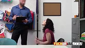 Hot Fat White Teen Gets Caught in Shop Blowjob