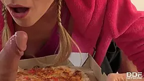 Delivery Girl Wants Cum in Mouth for Delicious Pizza Topping!