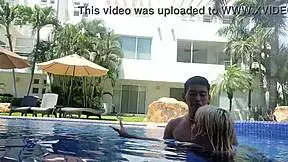 Mexican Girlfriend Blows After Pool Swim