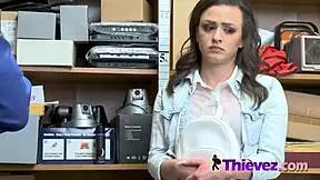 Petite Busty Teen Rides Guard's Monster Cock in Office Reality Scene