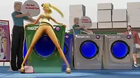 3Dgspot - Two Busty Lesbians Try Double Dildo In A Public Store Uncensored Sex