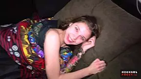 Instead of the movies, brother fills step-sister with cum in POV cowgirl!