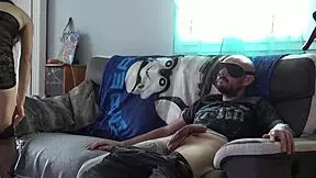 cosplay nun teases a blindfolded guy to drain him dry