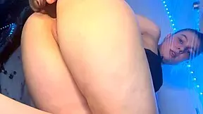 Anal fucking with big dildo in doggystyle and cumming so hot on natural tits