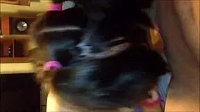 Watch this cute teen's homemade blowjob tape with blue eyes