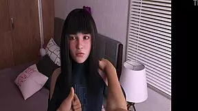 Petite anime girl licked in hentai game, big ass not sister.