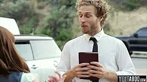 Missionary position with teen brunette pornstar