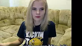 Latvian blonde teen loves camming