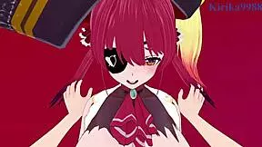 Ever seen Houshou Marine and Ookami Mio in wild hentai action?