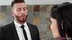 Bound teen gets spanked and jizzed!