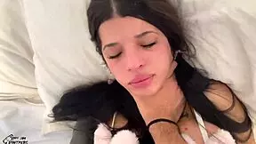 Slap me and fuck me hard daddy, submissive latina gets multiple slaps and a deep creampie