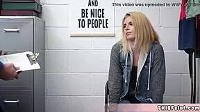 Madison, the cute blonde teen, keeps stealing from the shop despite warnings.