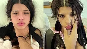 私をビンタして激しく犯してダディ、従順なラティーナに複数ビンタと深く中出し