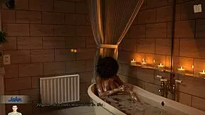 Big city pleasures with sexy anime redhead chewing gum