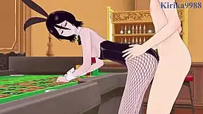 Rukia and Yoruichi feel overwhelming passion in bunny girl intense sex scene