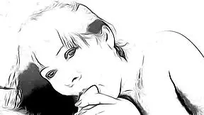 this cartoon nympho gives deepthroat blowjob and masturbates.