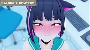 kyouyama kazusa from blue archive, ready for that blowjob?