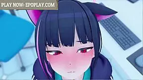 kyouyama kazusa from blue archive, ready for that blowjob?