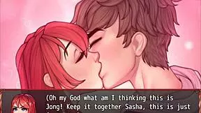 the farmer's daughter plays with furry and horsecock dildo in harem game