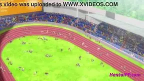 Two Hot Babes Intensely Fucking on the Sports Field in Hentai Action!