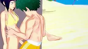 Momo Yaoyorozu กับ Kyoka Jiro กับ Izuku Midoriya เย็ดอย่างหนัก ใน My Hero Academia เฮนไต