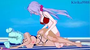 Cagliostro and chris yukine and maria cadenzavna eve intense futanari sex - symphogear hentai