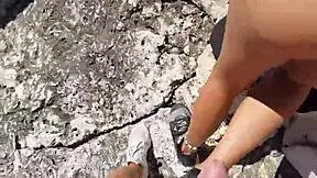 Quick sex with teen on public beach