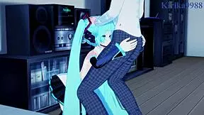 Hey, check Hatsune Miku and Kagamine Rin in wild hentai action!