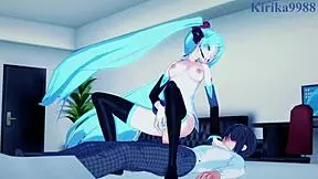 Hey, check Hatsune Miku and Kagamine Rin in wild hentai action!