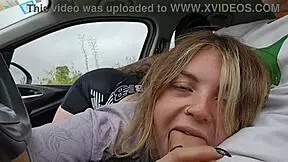 they found me giving a blowjob to my stepbrother in the car, cum in mouth.