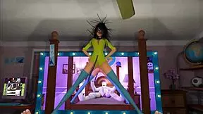 3d cartoon features brunette and man