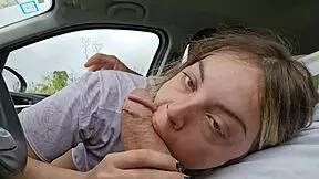 they found me giving a blowjob to my stepbrother in the car, cum in mouth.