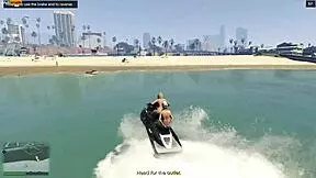 Playing GTA V with nude mod, missions are getting steamy