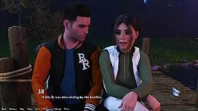 Jill and I are on a lake date, showing off her huge boobs and monster cock action.