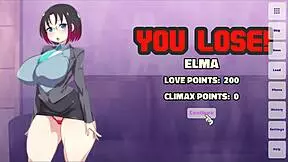 Wow, does this sexy dragon maid Elma in the parody hentai game episode 1 really hate foreplay?