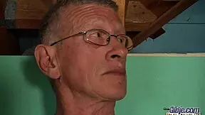 teen with perfect tits rides grandpa cock hard. then gets banged doggystyle.