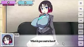 Wow, does this sexy dragon maid Elma in the parody hentai game episode 1 really hate foreplay?