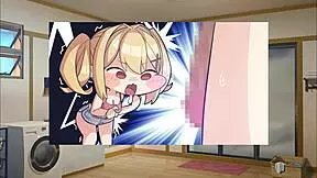 summer clover's blonde nun has an orgasm from rough blowjob in harem game