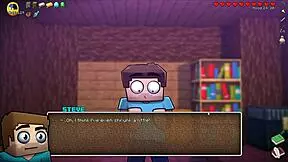 Hornycraft parody hentai game, ep 42, Mrechant pounded by a massive futanari cock in wild action