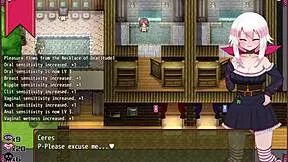 Confused Witch Strips in Men's Bathroom Hentai Game Scene