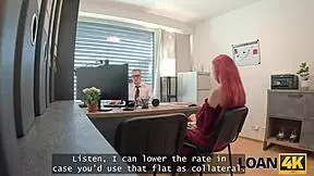Oh Yeah, That Little Redhead Whore With Big Tits Jumps On A Dick In The Office!