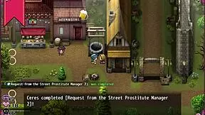 Confused Witch Strips in Men's Bathroom Hentai Game Scene