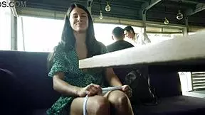 my daring stepsis lost a bet and flashed her pussy publicly at the restaurant and street.