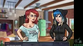 Goth beauty gets some action from her rocker friend in SummertimeSaga