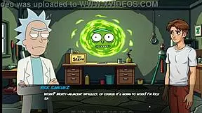 Morty's sister squirts in parody hentai shower scene