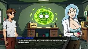 Morty's sister squirts in parody hentai shower scene